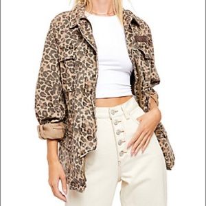 Free People animal print leopard jacket